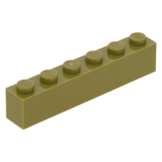 LEGO kocka 1x6, olajzöld (3009)