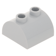 LEGO kocka 2x2 íves, világosszürke (30165)