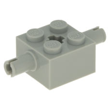 LEGO kocka 2x2 két oldalán pin csatlakozóval, világosszürke (30000)