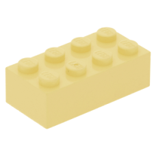 LEGO kocka 2x4, világossárga (3001)