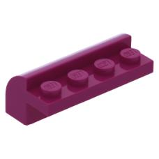 LEGO kocka 2×4×1 1/3 ívelt, bíborvörös (6081)