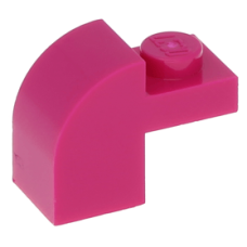 LEGO kocka 1x2×1/3 ívelt, bíborvörös (6091)