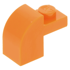 LEGO kocka 1x2×1/3 ívelt, narancssárga (6091)