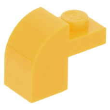LEGO kocka 1x2×1/3 ívelt, világos narancssárga (6091)