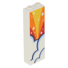 LEGO kocka 1×2×5 mintával, fehér (58180)