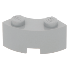 LEGO kocka 2x2 íves sarok, világosszürke (85080)