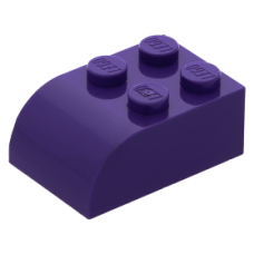 LEGO kocka 2x3 egyik oldala íves, sötétlila (6215)