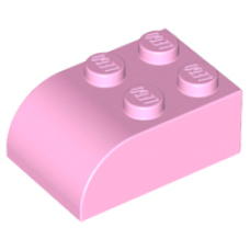 LEGO kocka 2x3 egyik oldala íves, világos rózsaszín (6215)
