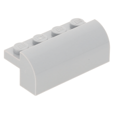 LEGO kocka 2×4×1 1/3 ívelt, világosszürke (6081)