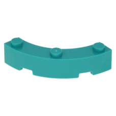 LEGO kocka íves sarok 4x4 (macaroni), sötét türkizkék (48092)