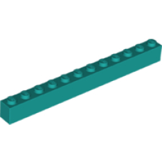 LEGO kocka 1x16, sötét türkizkék (2465)