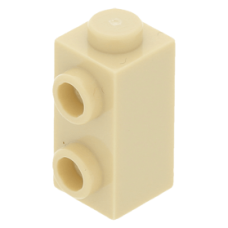 LEGO kocka 1×1×1 2/3 oldalán két bütyökkel, sárgásbarna (32952)