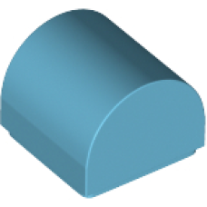 LEGO kocka 1×1×2/3 íves, közép azúrkék (49307)