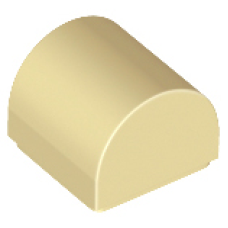 LEGO kocka 1×1×2/3 íves, sárgásbarna (49307)