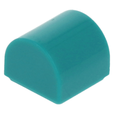 LEGO kocka 1×1×2/3 íves, sötét türkizkék (49307)