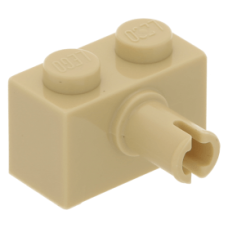 LEGO kocka 1x2 egy oldalán pin csatlakozóval, sárgásbarna (44865/2458)