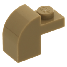 LEGO kocka 1x2×1/3 ívelt, sötét sárgásbarna (6091)