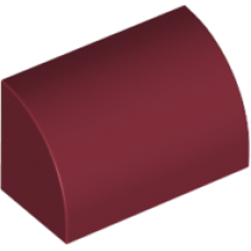 LEGO kocka 1×2×1 íves, sötét piros (37352)