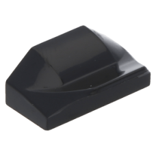 LEGO kocka 1×2x2/3 tetején íves és csőr résszel, fekete (47458)