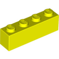 LEGO kocka 1x4, neon sárga (3010)