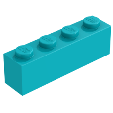 LEGO kocka 1×4, sötét türkizkék (3010)