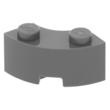 LEGO kocka 2x2 íves sarok, sötétszürke (85080)