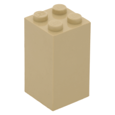 LEGO kocka 2×2×3, sárgásbarna (30145)