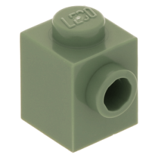 LEGO kocka 1x1 oldalán egy bütyökkel, homokzöld (87087)
