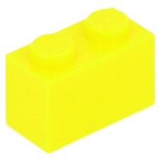 LEGO kocka 1x2, neon sárga (3004)