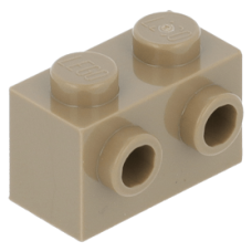 LEGO kocka 1x2 oldalán két bütyökkel, sötét sárgásbarna (11211)