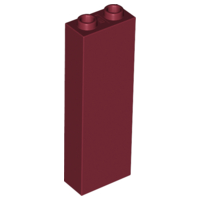 LEGO kocka 1x2×5, sötétpiros (2454)