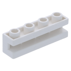 LEGO kocka 1x4 oldalán bemélyedéssel, fehér (2653)