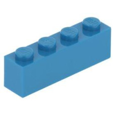 Eredeti, új LEGO kocka 1x4, sötét azúrkék (3010) - alapvető építőelem, alkatrész