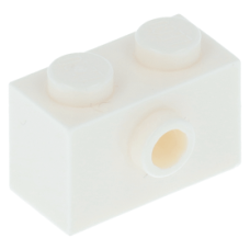 LEGO kocka 1x2 oldalán egy bütyökkel, fehér (86876)