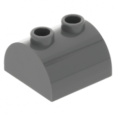 LEGO kocka 2x2 íves, sötétszürke (30165)