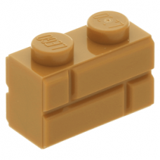 LEGO kocka 1x2 módosított tégla mintás, középsötét testszínű (98283) --- Debrecenben raktáron!