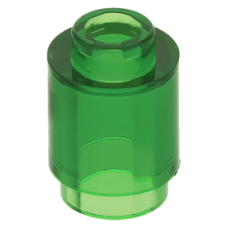 LEGO henger 1x1, átlátszó zöld (3062b)