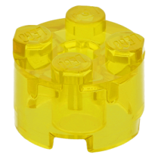 LEGO henger 2x2, átlátszó sárga (3941)