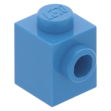 LEGO kocka 1x1 oldalán egy bütyökkel, sötét azúrkék (87087)
