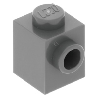 LEGO kocka 1x1 oldalán egy bütyökkel, sötétszürke (87087)