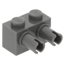 LEGO kocka 1x2 egy oldalán két pin csatlakozóval, sötétszürke (30526) LEGO kocka 1x2 egy oldalán két pin csatlakozóval, sötétszürke (30526)