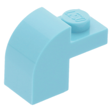 LEGO kocka 1x2×1/3 ívelt, közép azúrkék (6091)