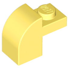 LEGO kocka 1x2×1/3 ívelt, világossárga (6091)