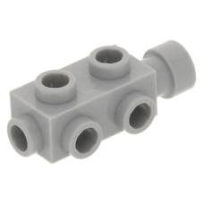 LEGO kocka 1x2x2/3 oldalain bütykökkel, világosszürke (4595)