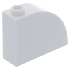 LEGO kocka 1×3×2 íves, fehér (33243)