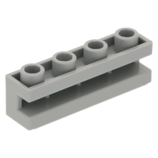 LEGO kocka 1x4 oldalán bemélyedéssel, világosszürke (2653)