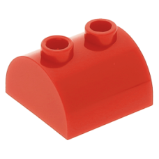 LEGO kocka 2x2 íves, piros (30165)