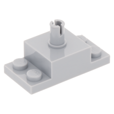 LEGO kocka 2x2 tetején pin csatlakozóval két oldalán 1×2 lapos elemmel, világosszürke (30592)