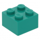 LEGO kocka 2x2, sötét türkizkék (3003)
