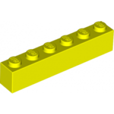 LEGO kocka 1x6, neon sárga (3009)